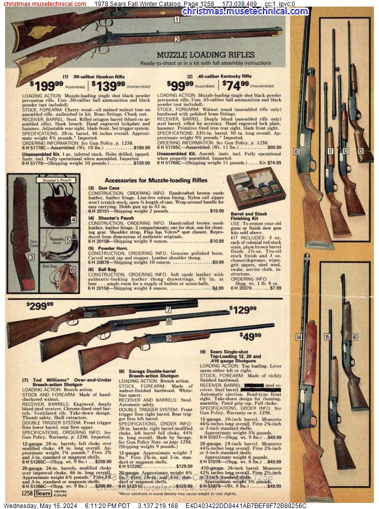 1978 Sears Fall Winter Catalog, Page 1258