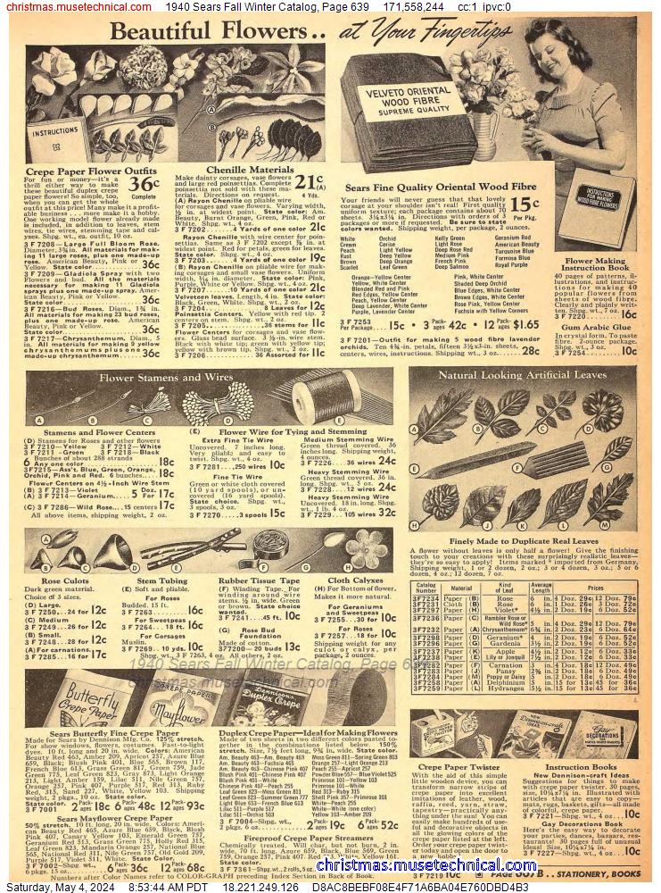 1940 Sears Fall Winter Catalog, Page 639