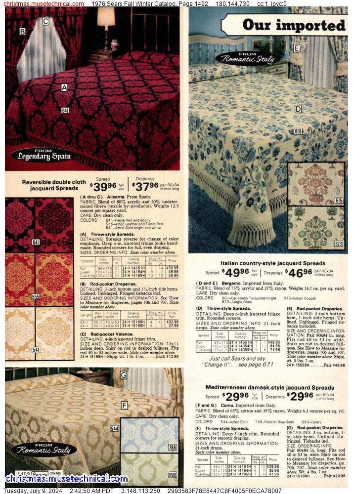 1976 Sears Fall Winter Catalog, Page 1492