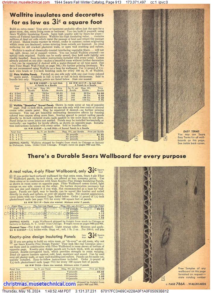 1944 Sears Fall Winter Catalog, Page 913
