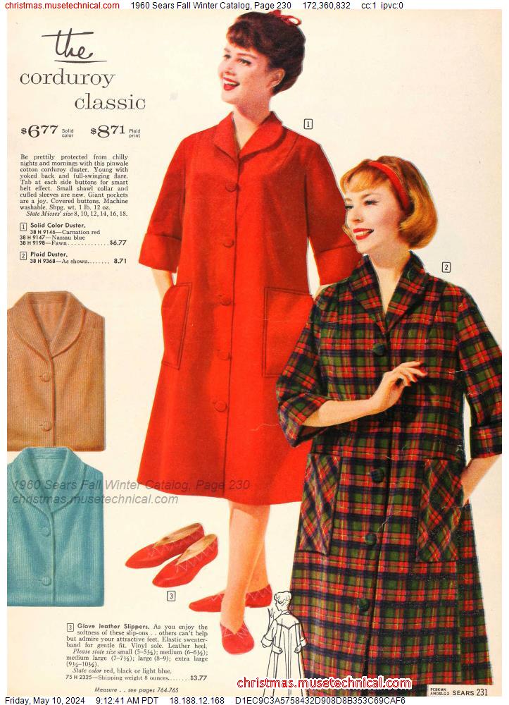 1960 Sears Fall Winter Catalog, Page 230
