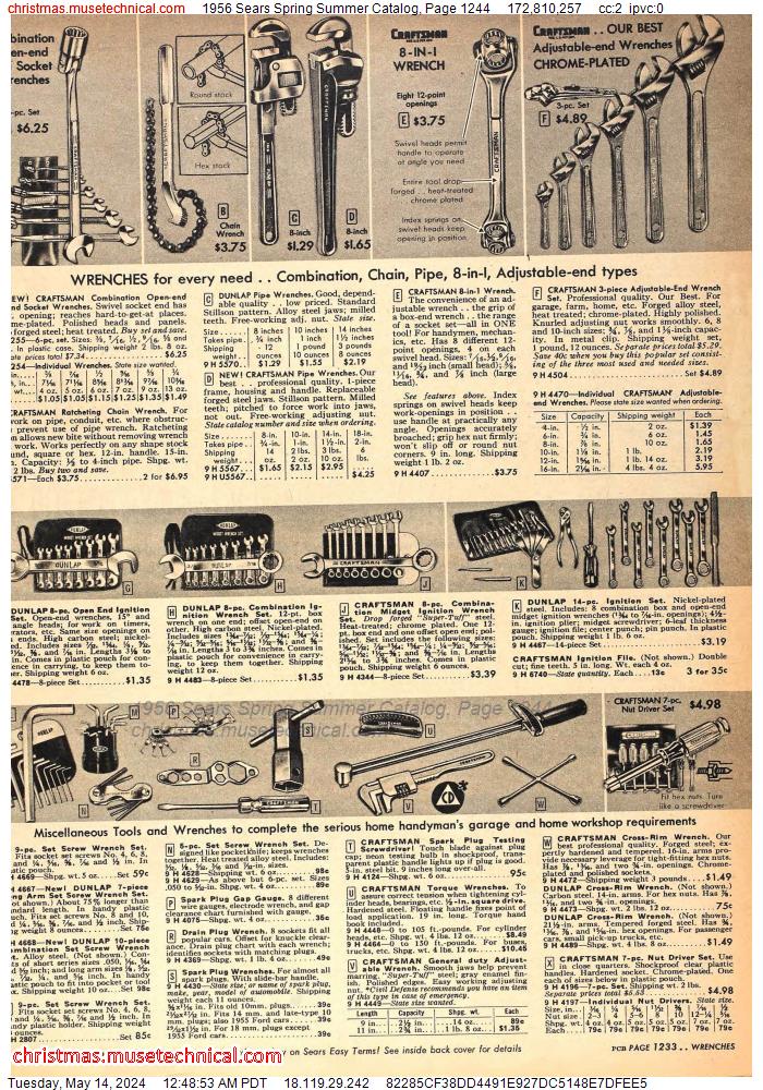 1956 Sears Spring Summer Catalog, Page 1244