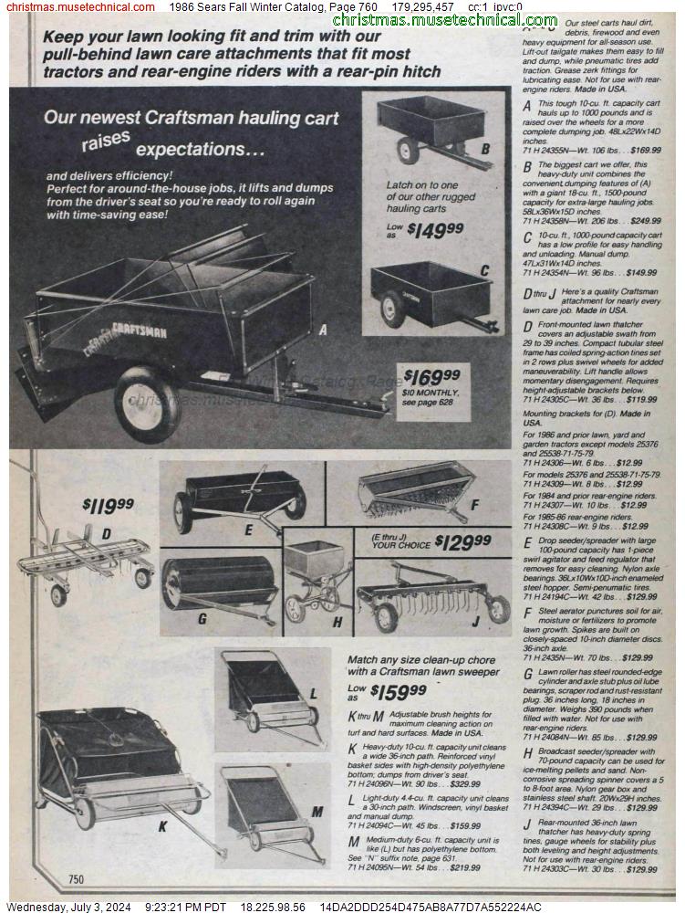 1986 Sears Fall Winter Catalog, Page 760