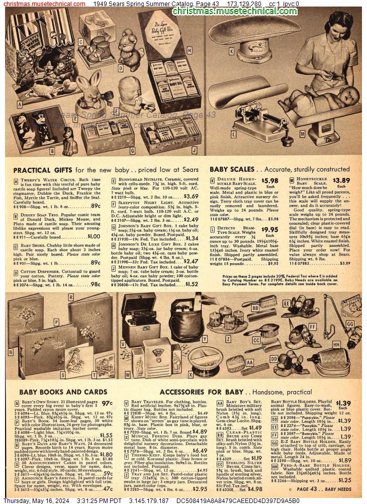 1949 Sears Spring Summer Catalog, Page 43