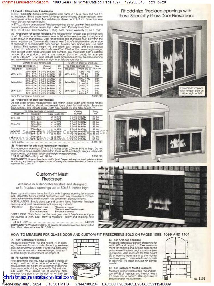 1983 Sears Fall Winter Catalog, Page 1097