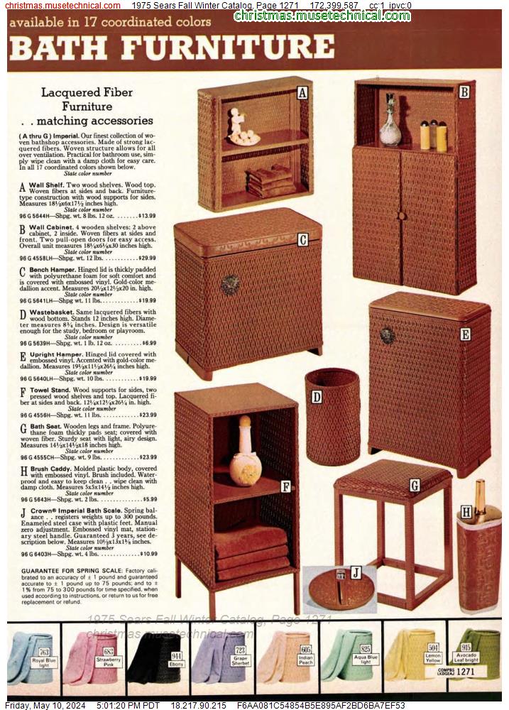 1975 Sears Fall Winter Catalog, Page 1271