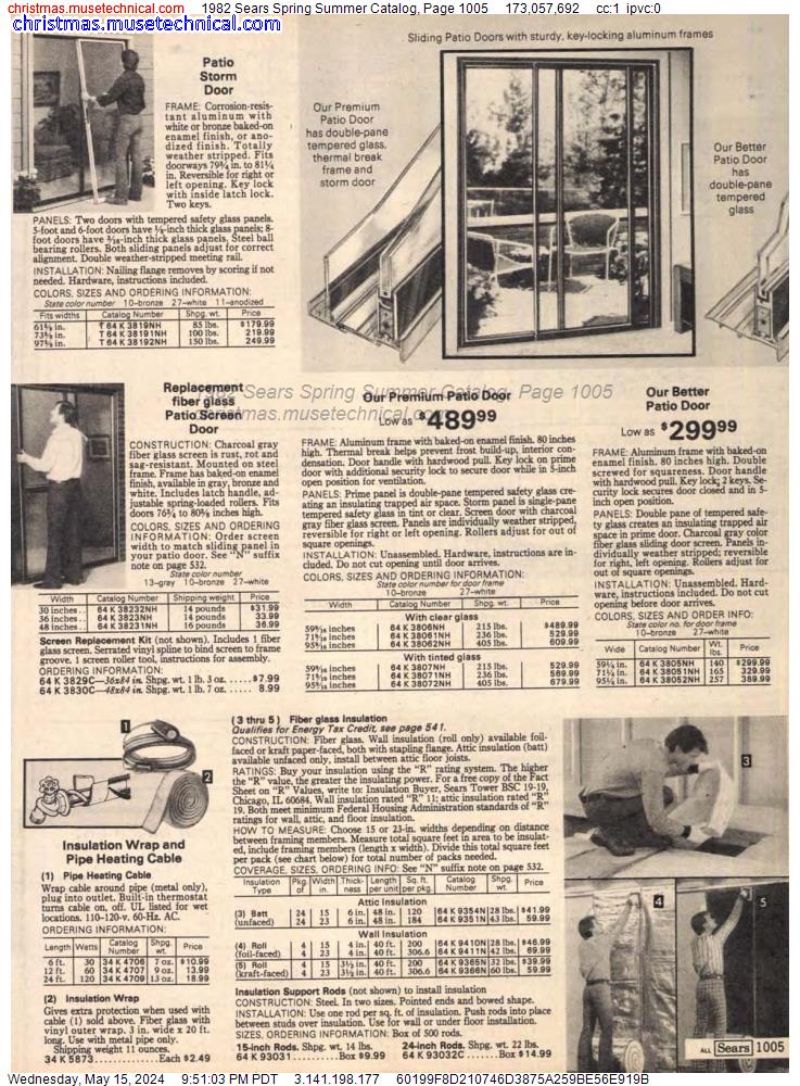 1982 Sears Spring Summer Catalog, Page 1005