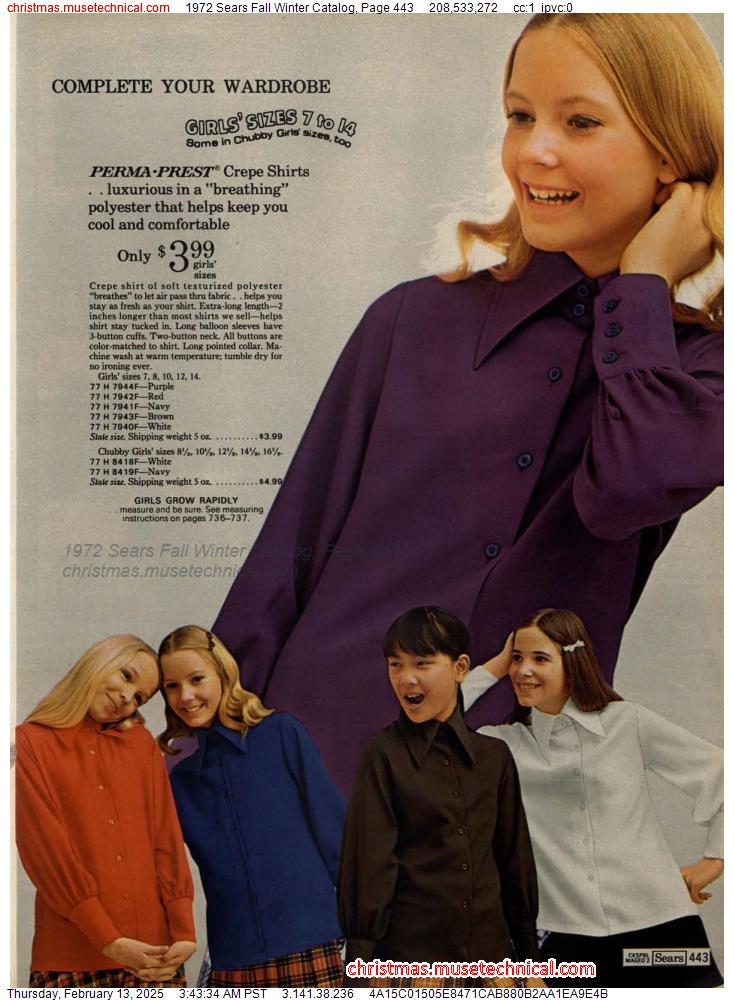 1972 Sears Fall Winter Catalog, Page 443