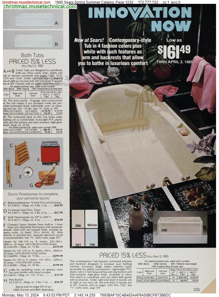 1985 Sears Spring Summer Catalog, Page 1232