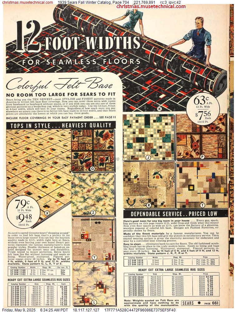 1939 Sears Fall Winter Catalog, Page 704