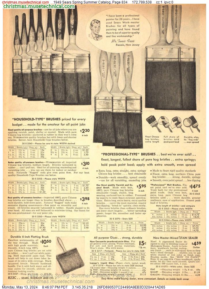 1949 Sears Spring Summer Catalog, Page 834