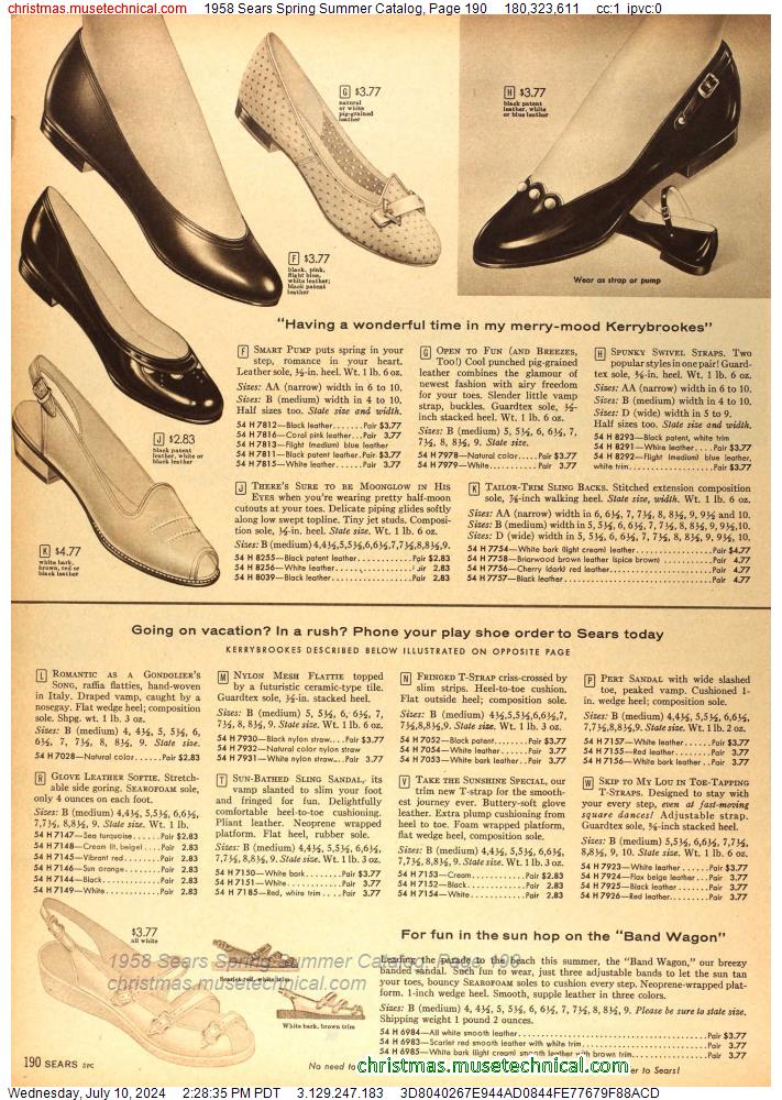 1958 Sears Spring Summer Catalog, Page 190