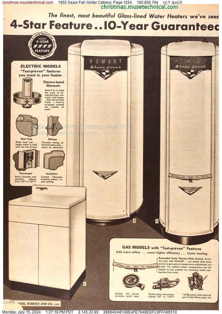 1955 Sears Fall Winter Catalog, Page 1254