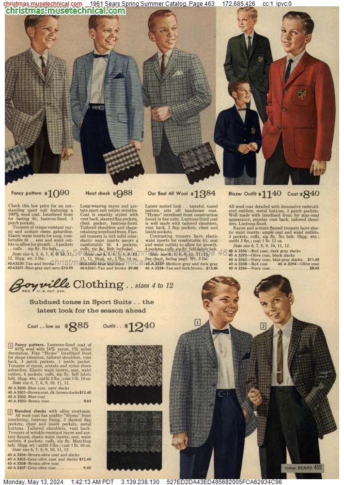1961 Sears Spring Summer Catalog, Page 463