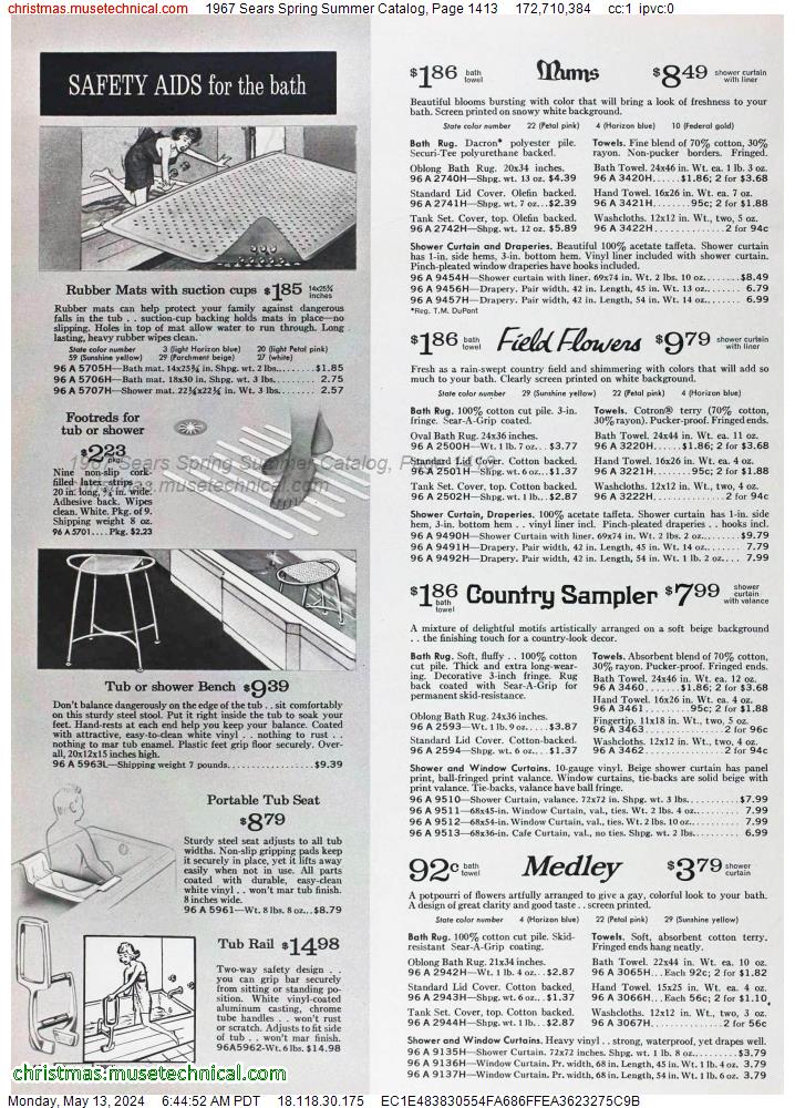 1967 Sears Spring Summer Catalog, Page 1413