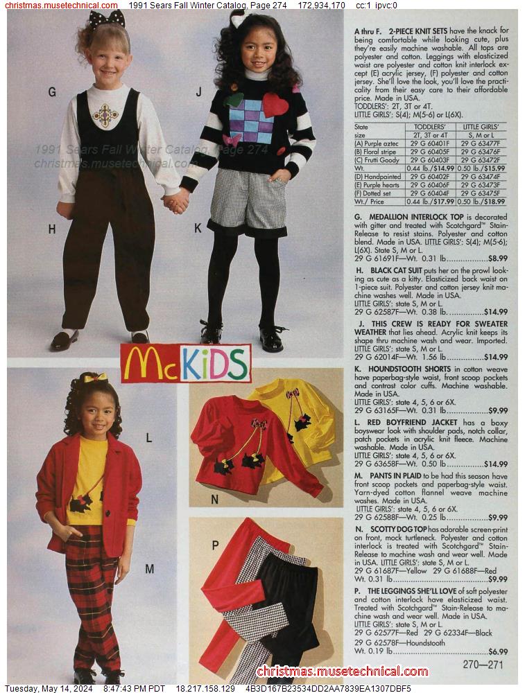 1991 Sears Fall Winter Catalog, Page 274