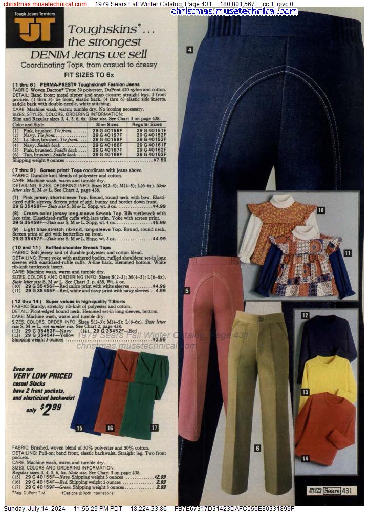 1979 Sears Fall Winter Catalog, Page 431