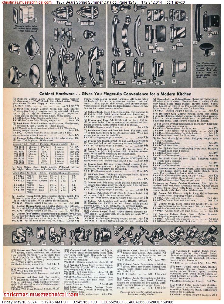 1957 Sears Spring Summer Catalog, Page 1248