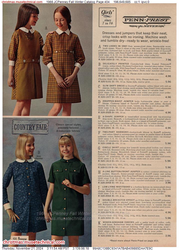 1966 JCPenney Fall Winter Catalog, Page 404