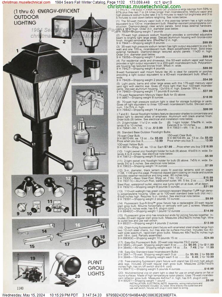 1984 Sears Fall Winter Catalog, Page 1132