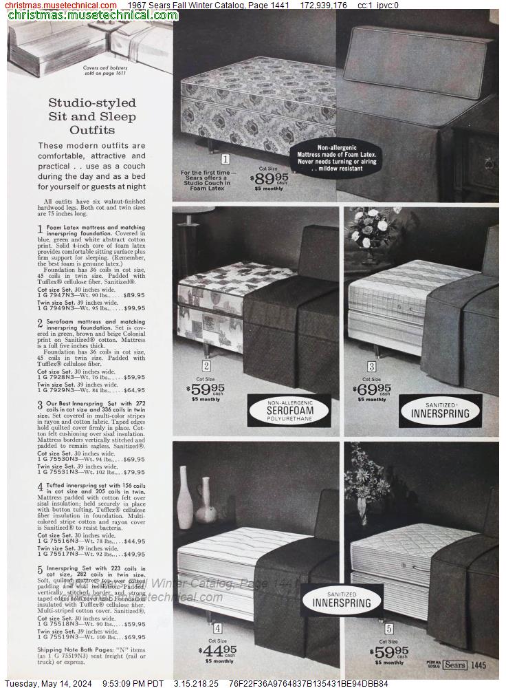 1967 Sears Fall Winter Catalog, Page 1441