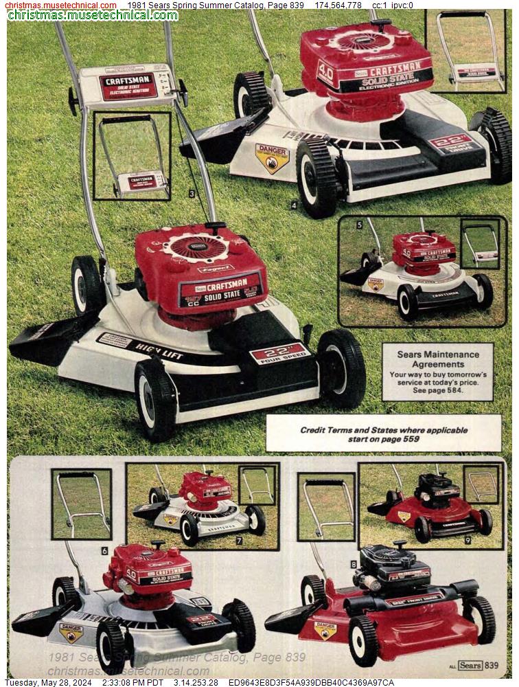 1981 Sears Spring Summer Catalog, Page 839