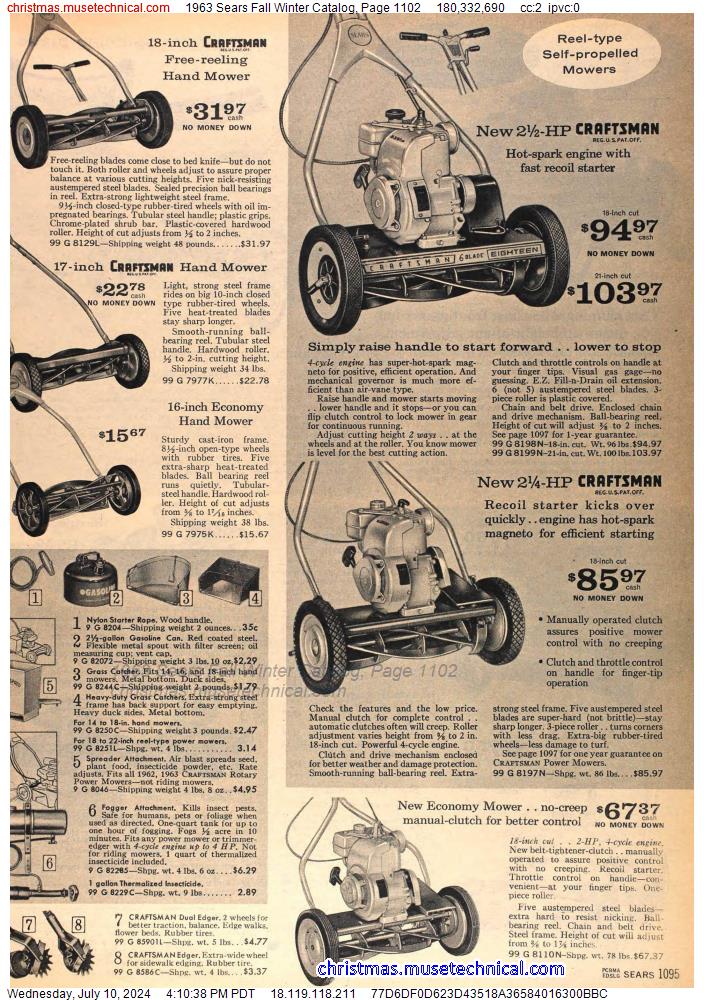 1963 Sears Fall Winter Catalog, Page 1102