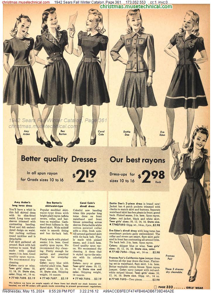1942 Sears Fall Winter Catalog, Page 361