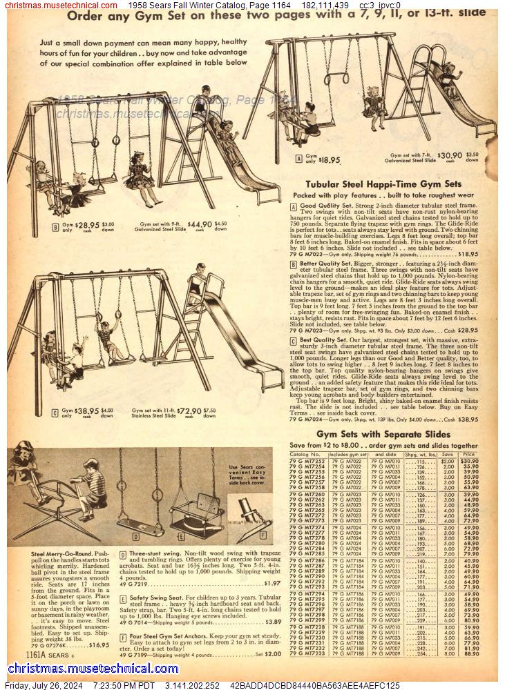 1958 Sears Fall Winter Catalog, Page 1164