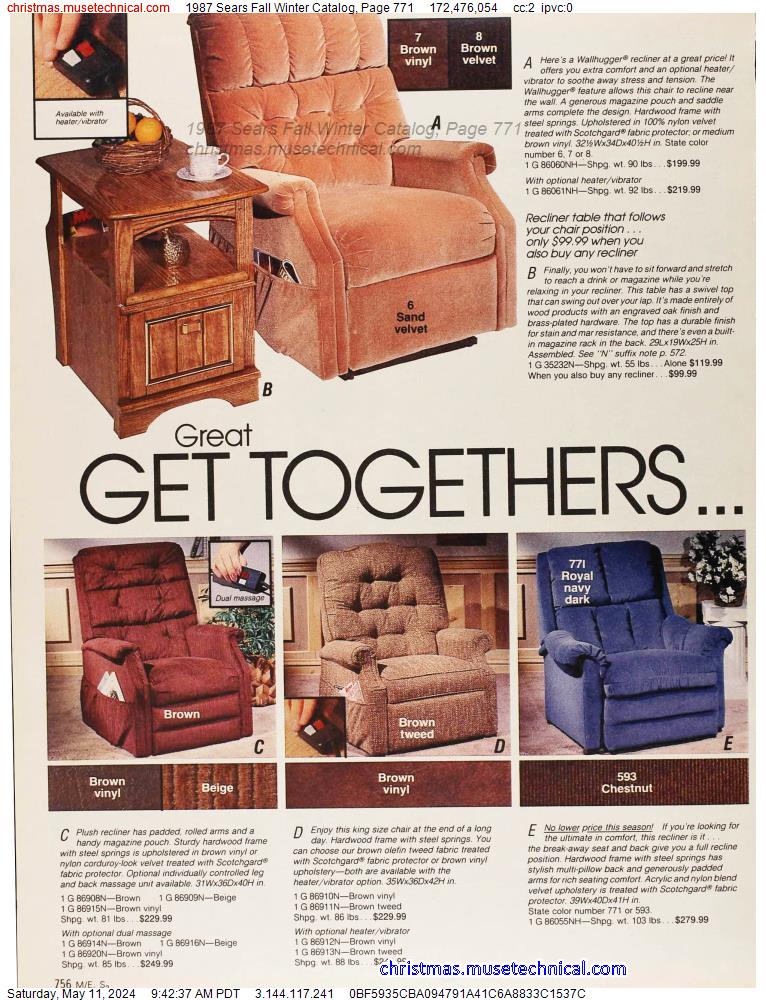 1987 Sears Fall Winter Catalog, Page 771