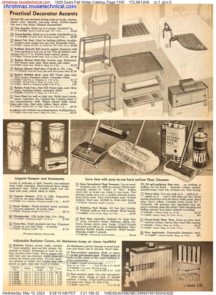 1959 Sears Fall Winter Catalog, Page 1195
