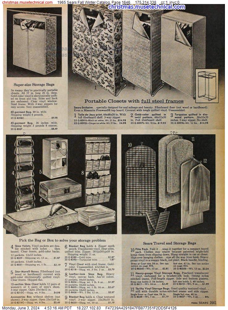 1965 Sears Fall Winter Catalog, Page 1646