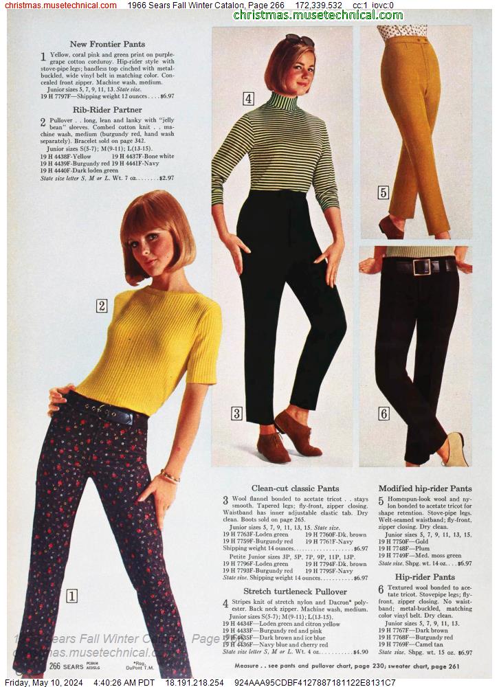 1966 Sears Fall Winter Catalog, Page 266