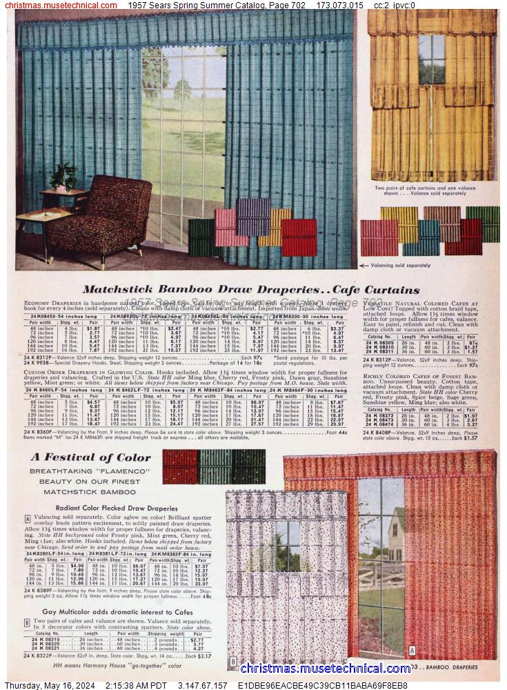 1957 Sears Spring Summer Catalog, Page 702