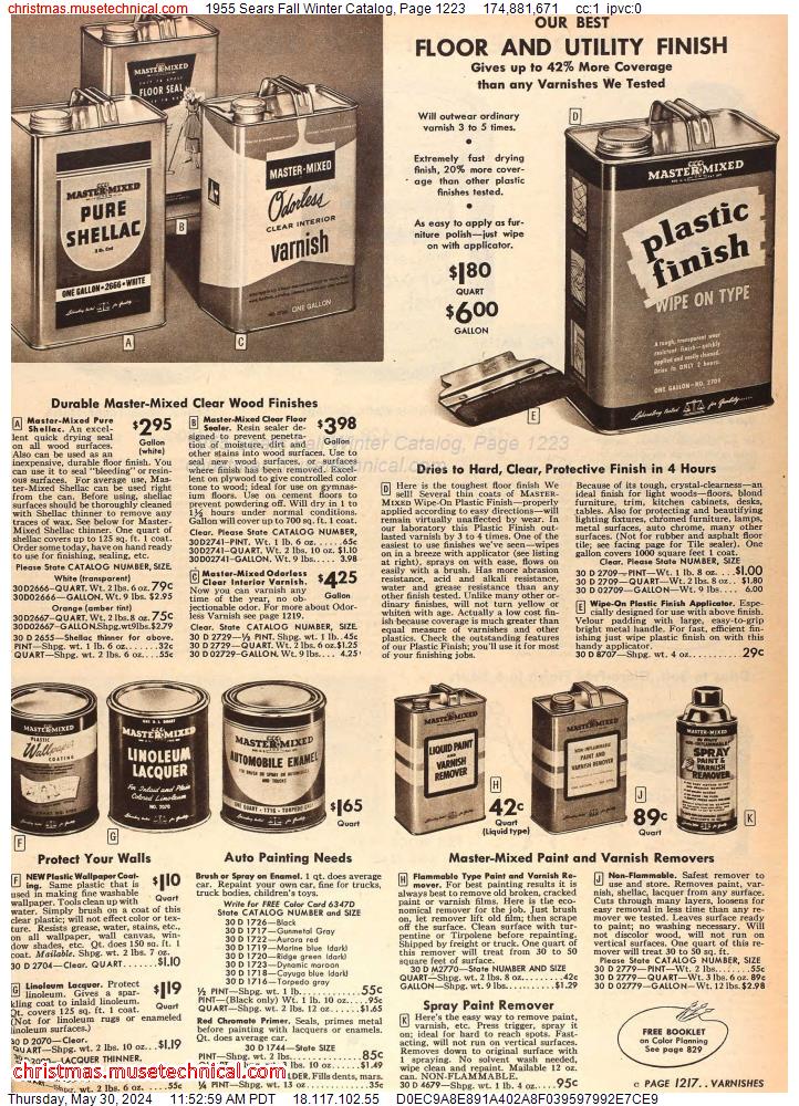 1955 Sears Fall Winter Catalog, Page 1223