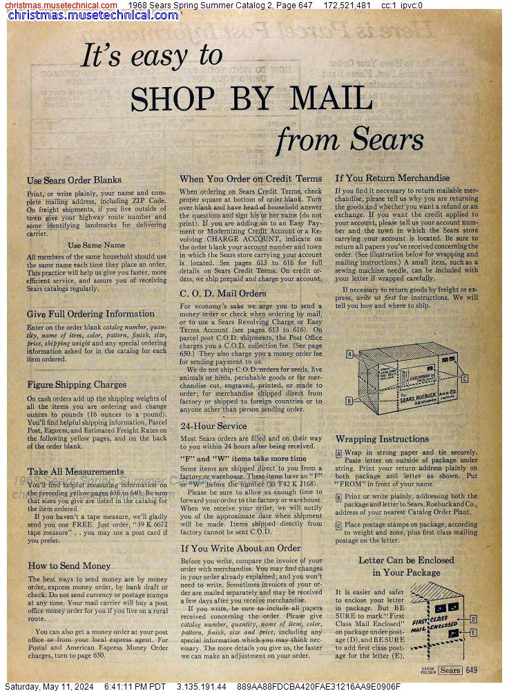 1968 Sears Spring Summer Catalog 2, Page 647