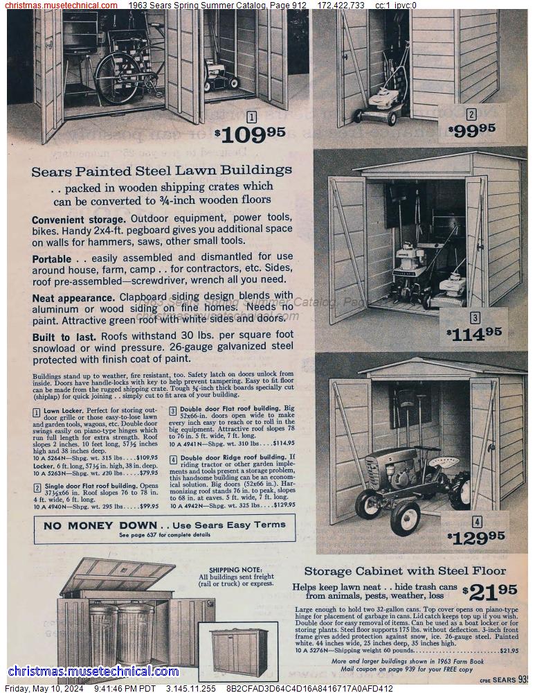 1963 Sears Spring Summer Catalog, Page 912