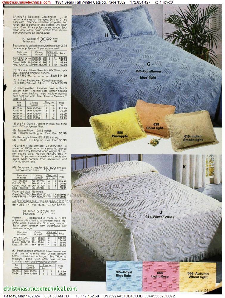 1984 Sears Fall Winter Catalog, Page 1502