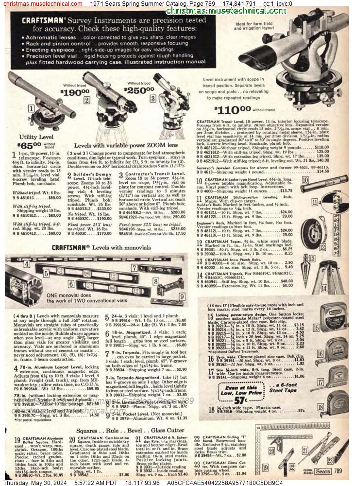 1971 Sears Spring Summer Catalog, Page 789