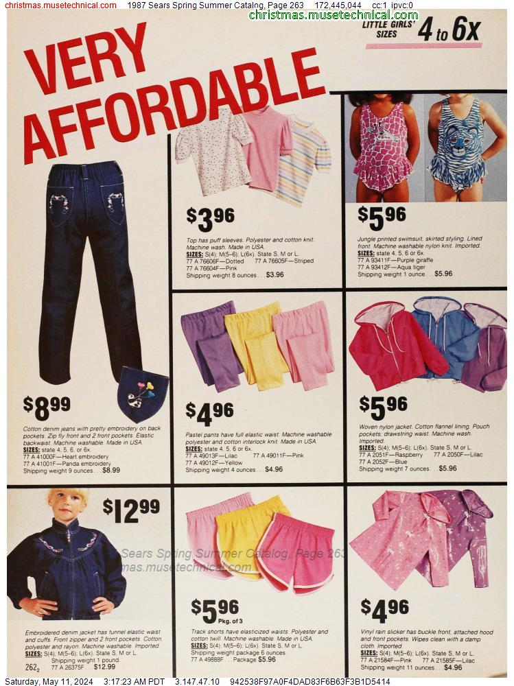 1987 Sears Spring Summer Catalog, Page 263