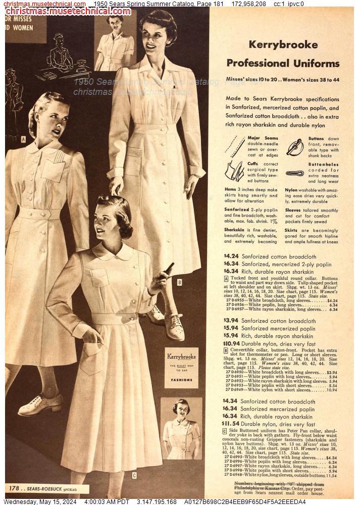 1950 Sears Spring Summer Catalog, Page 181