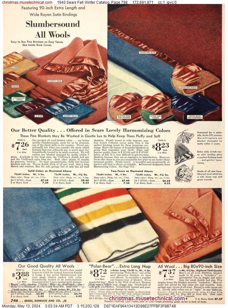 1940 Sears Fall Winter Catalog, Page 798