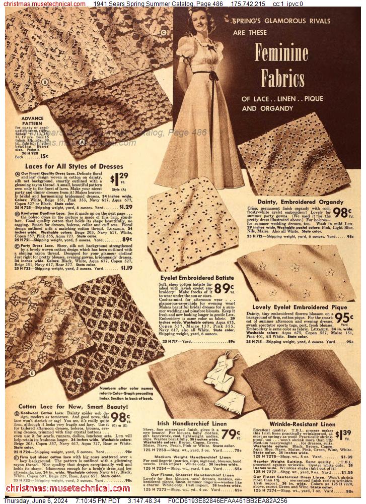 1941 Sears Spring Summer Catalog, Page 486