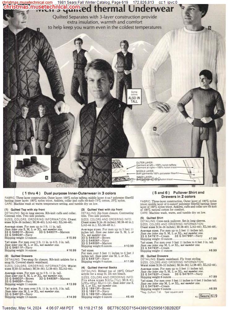 1981 Sears Fall Winter Catalog, Page 619