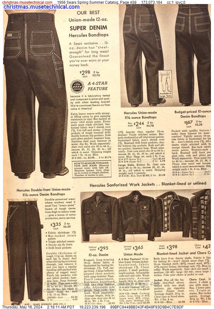 1956 Sears Spring Summer Catalog, Page 459