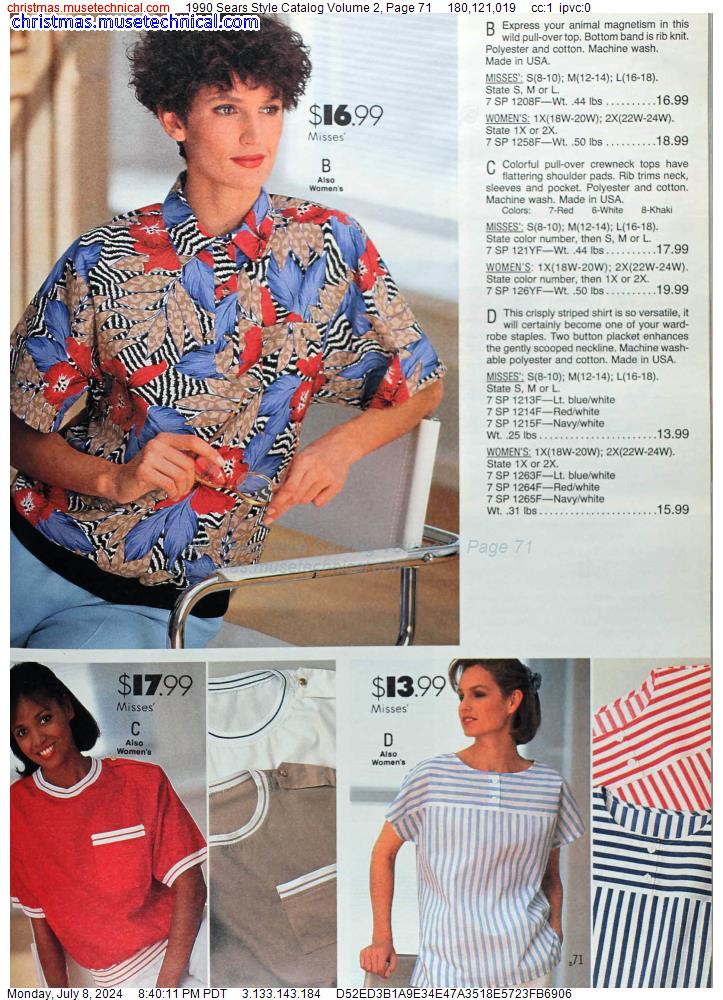 1990 Sears Style Catalog Volume 2, Page 71
