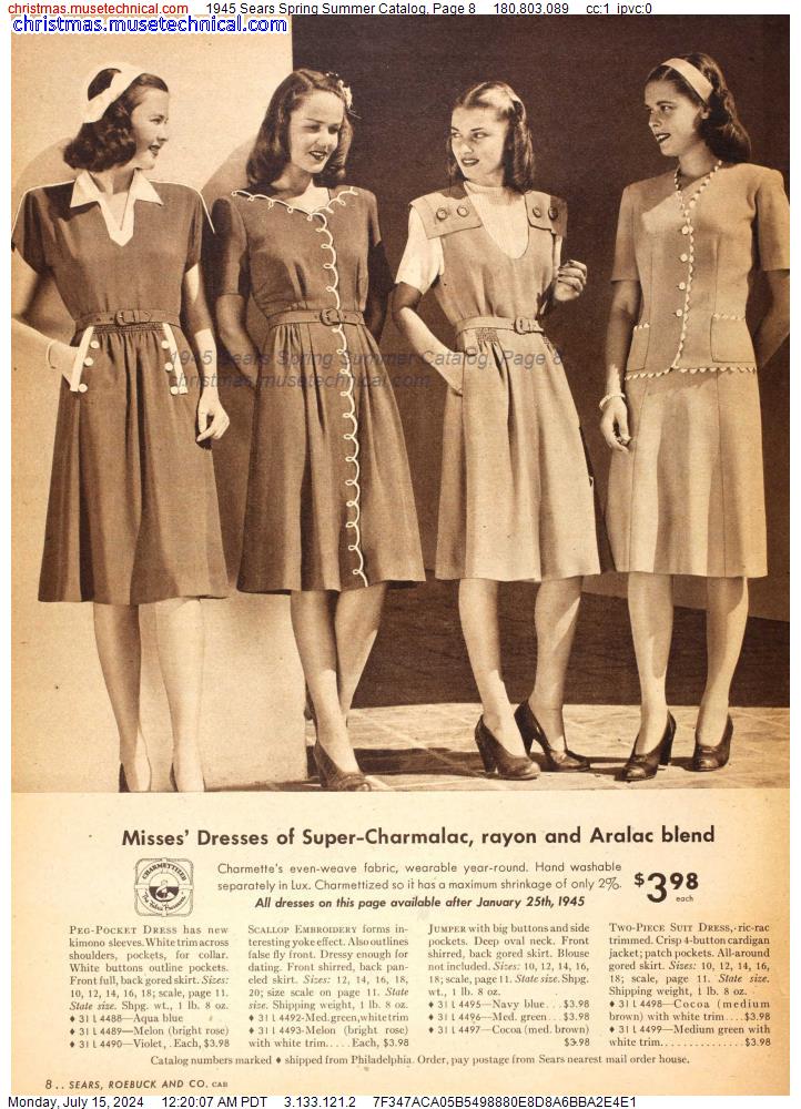 1945 Sears Spring Summer Catalog, Page 8