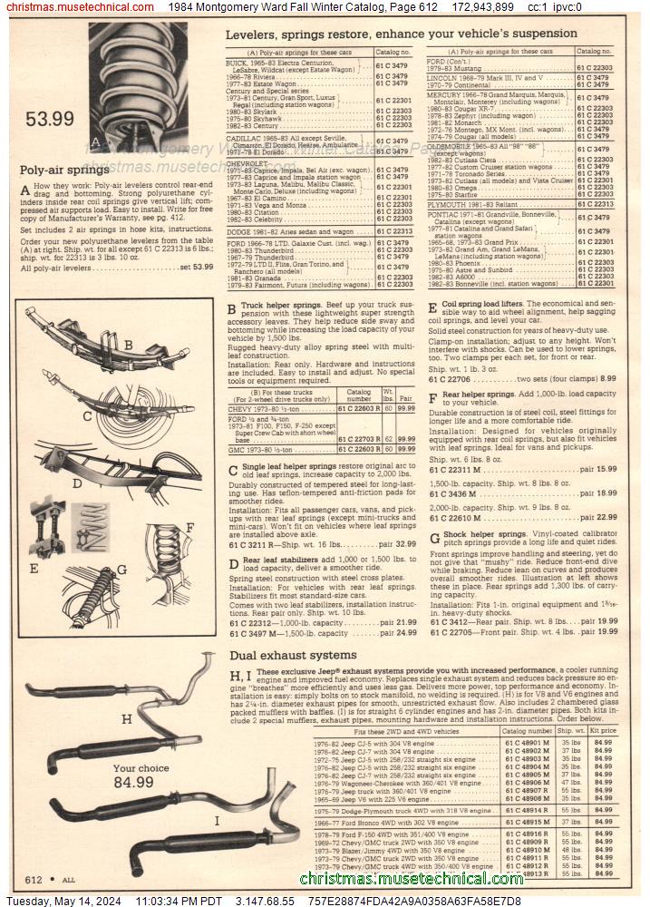 1984 Montgomery Ward Fall Winter Catalog, Page 612