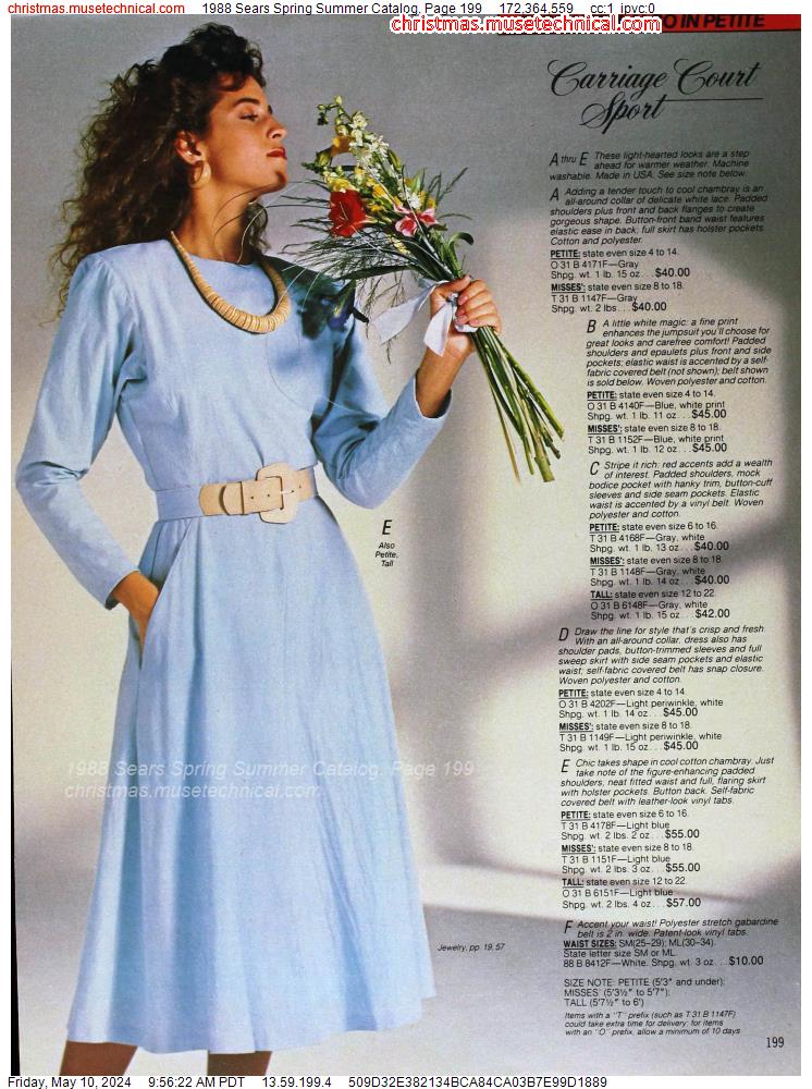 1988 Sears Spring Summer Catalog, Page 199