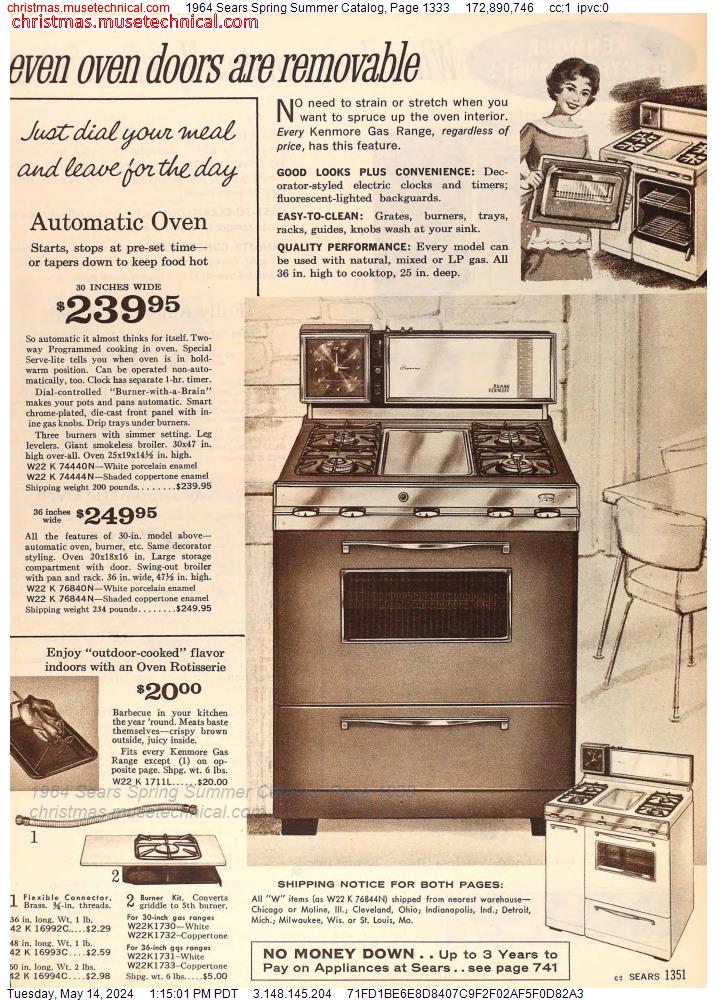 1964 Sears Spring Summer Catalog, Page 1333